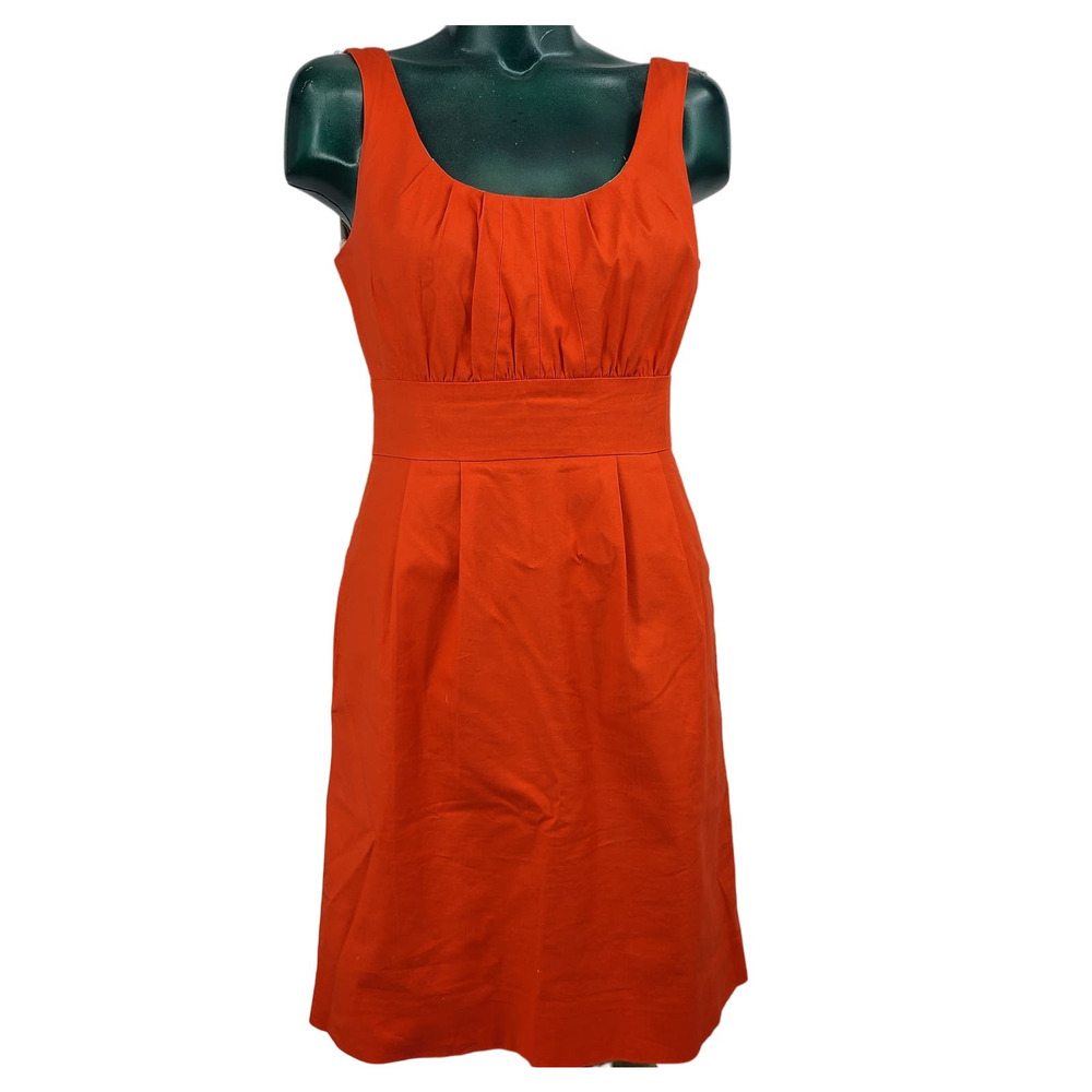 J.Crew Burnt Orange Shift Dress Sleeveless Knee Length Minimalist Size 2 2716
